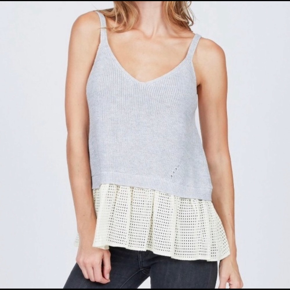 ANTHROPOLOGIE MO:VINT Knit Tank Grey Size S
